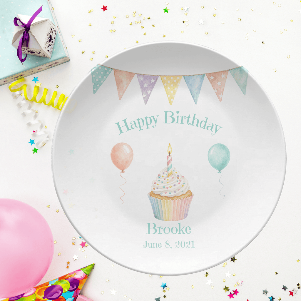 Rainbow Banner Balloon Plate by Lil Plate Shop