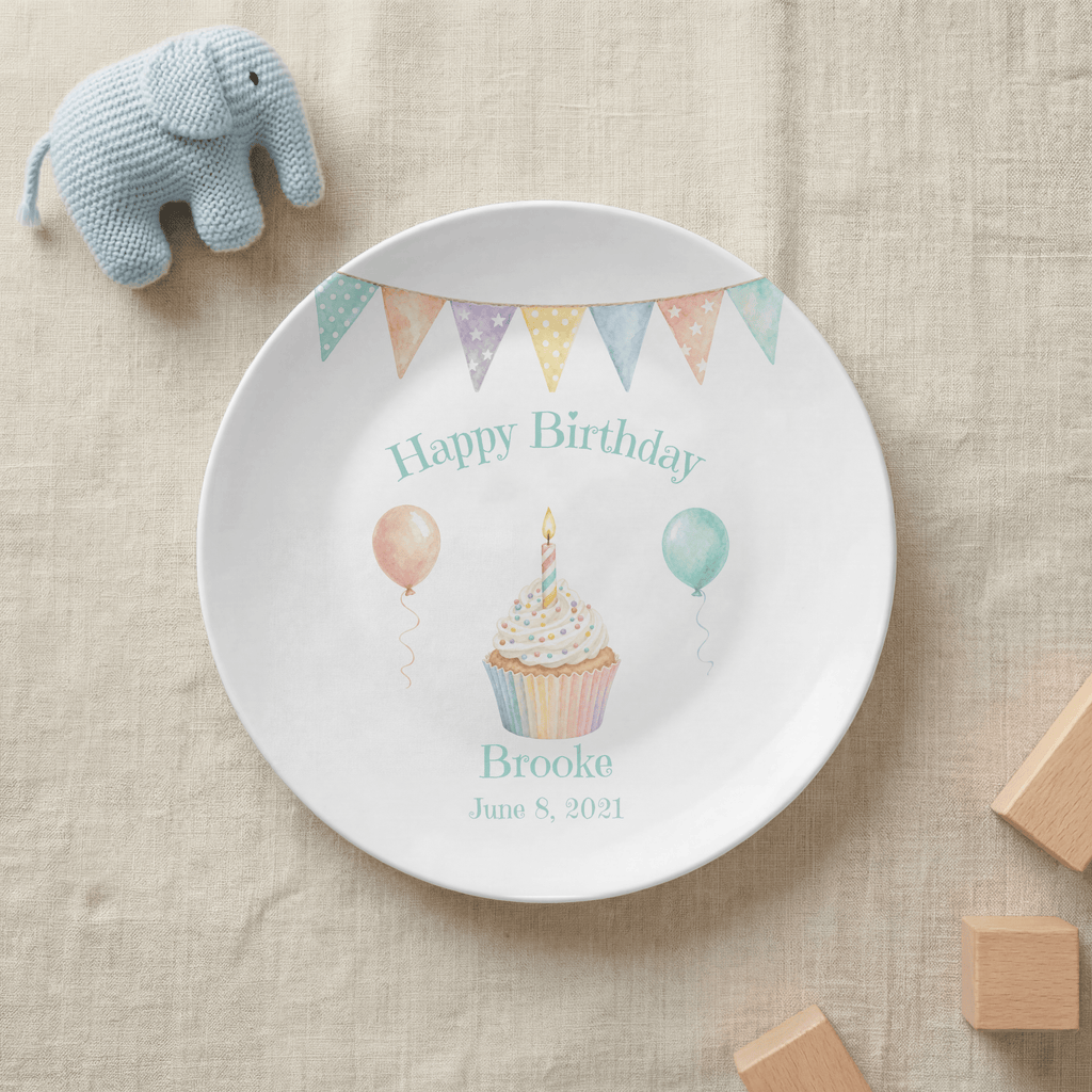 Rainbow Banner Balloon Plate by Lil Plate Shop