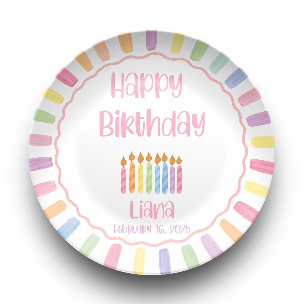Rainbow Candle Birthday Plate by Lil Plate Shop