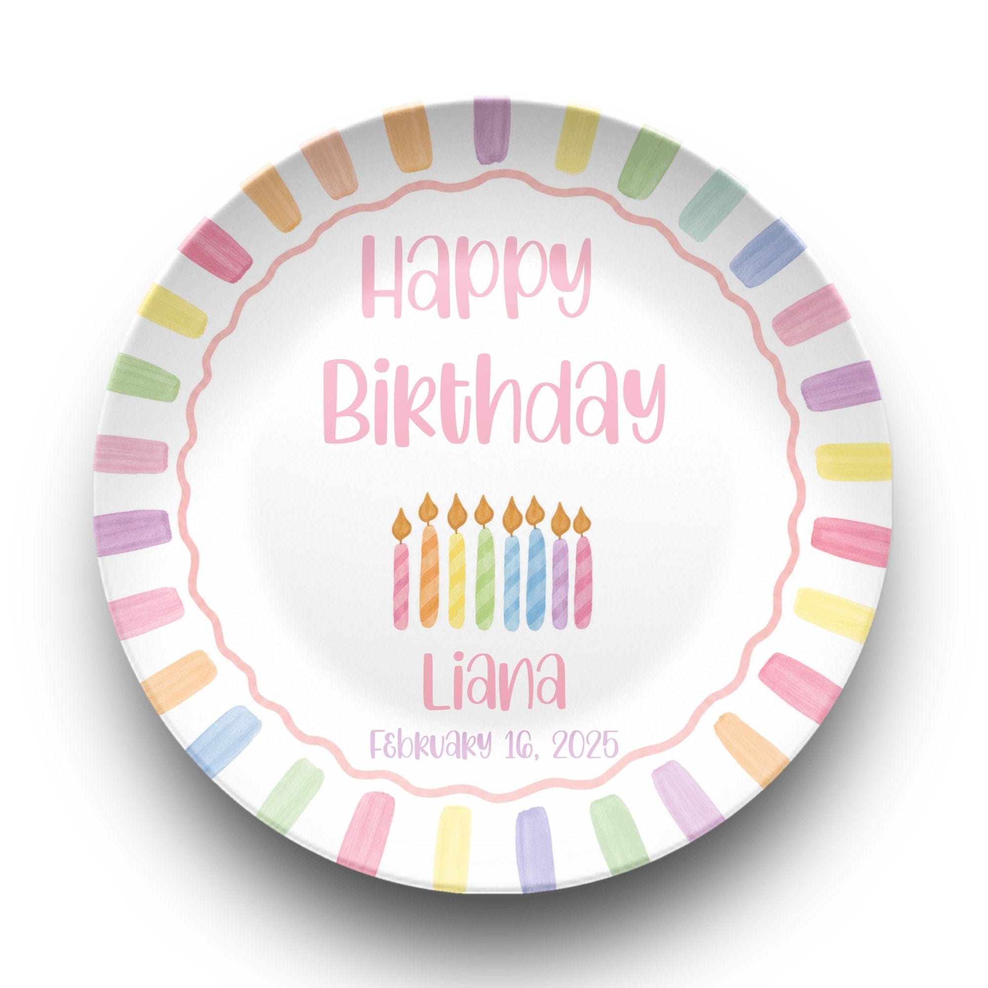 Rainbow Candle Birthday Plate by Lil Plate Shop