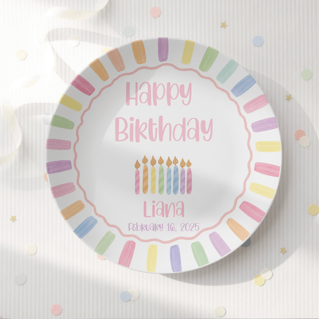 Rainbow Candle Birthday Plate by Lil Plate Shop