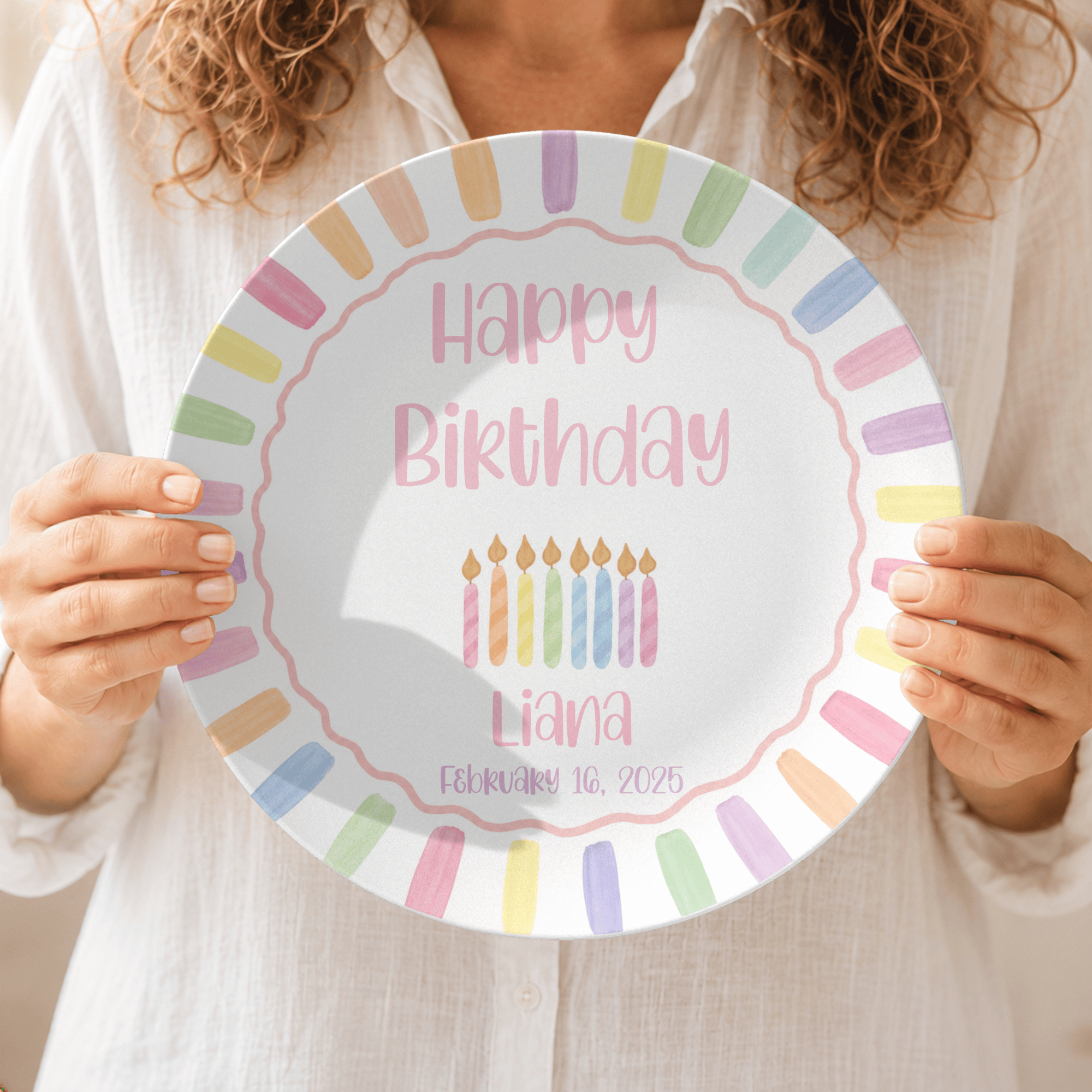 Rainbow Candle Birthday Plate by Lil Plate Shop