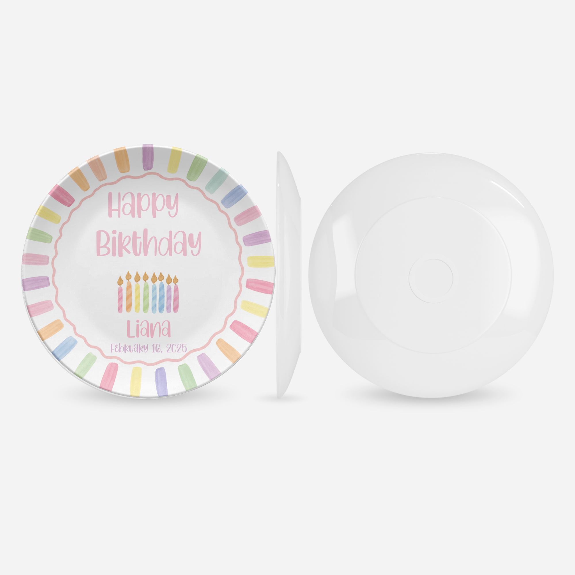 Rainbow Candle Birthday Plate by Lil Plate Shop