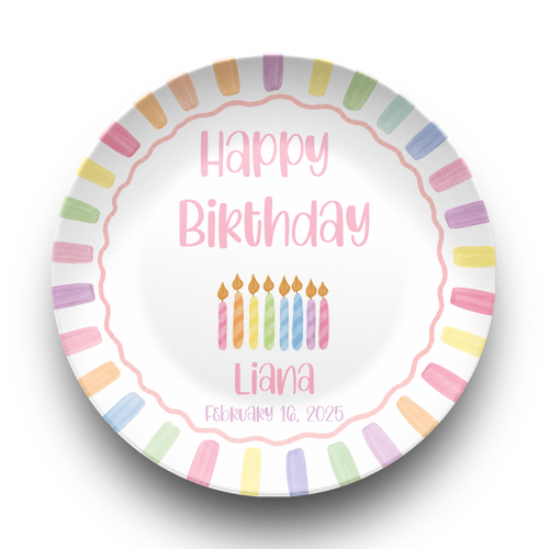 Rainbow Candle Birthday Plate Plate by Lil Plate Shop