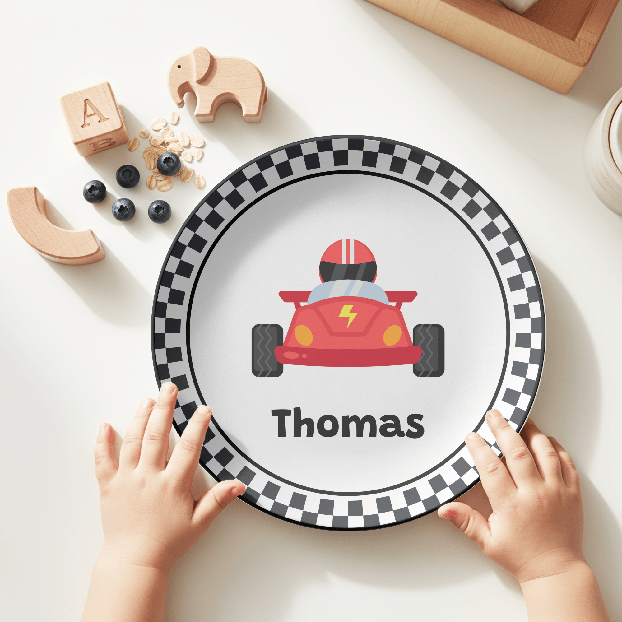 Red Race Car Plate by Lil Plate Shop