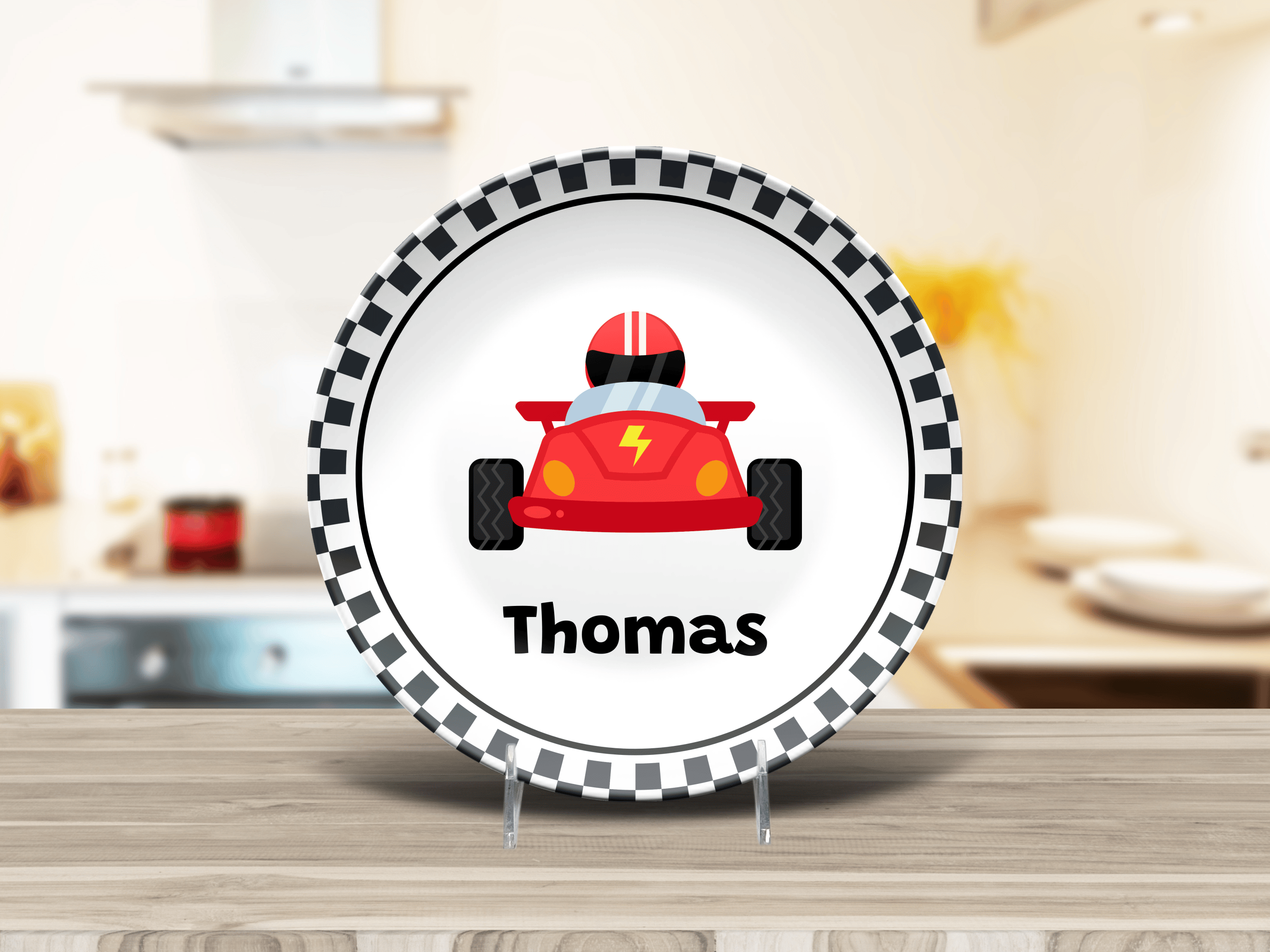 Red Race Car Plate by Lil Plate Shop