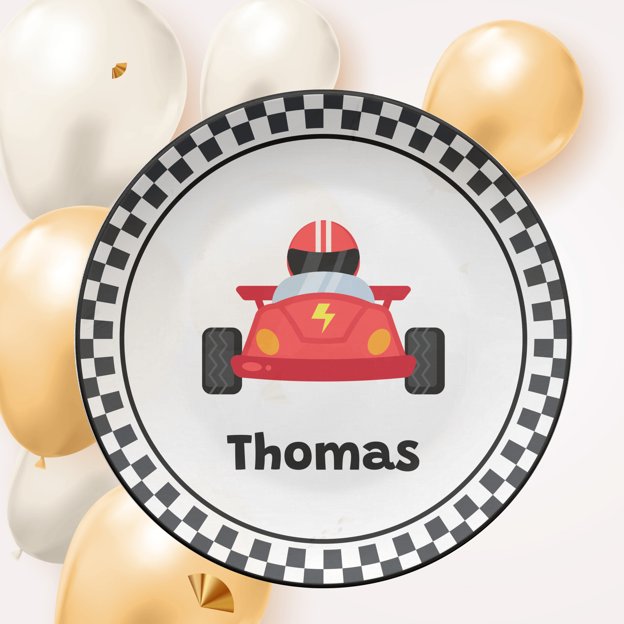 Red Race Car Plate by Lil Plate Shop