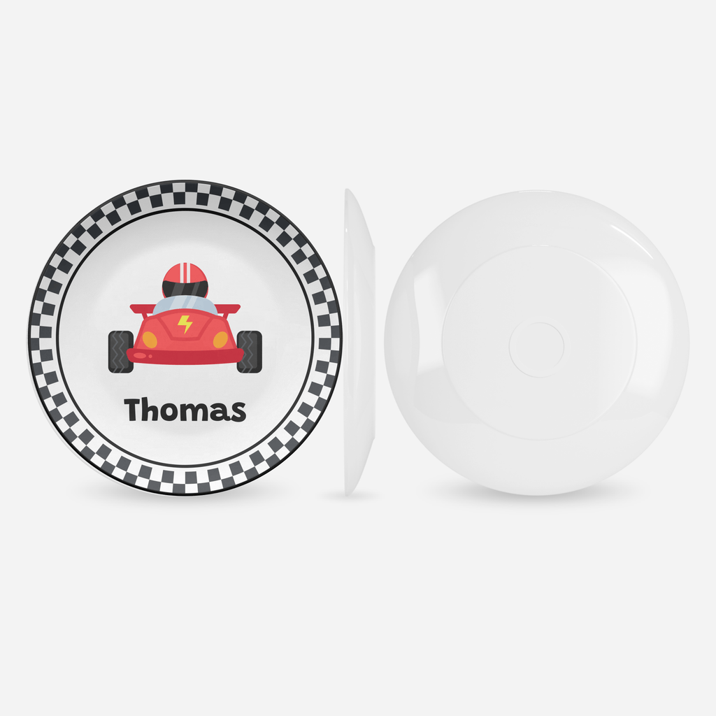 Red Race Car Plate by Lil Plate Shop