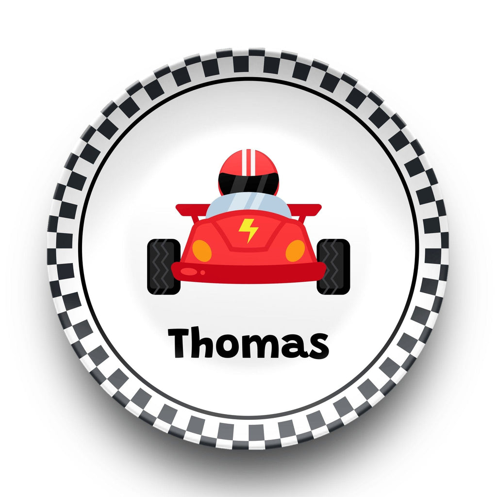 Red Race Car Plate by Lil Plate Shop