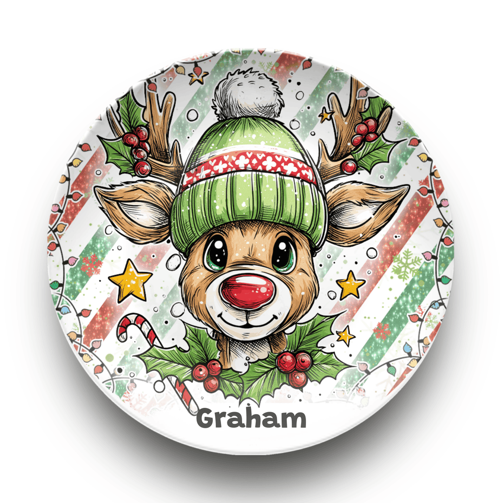 Reindeer Pal Plate Plate / Boy Reindeer by Lil Plate Shop