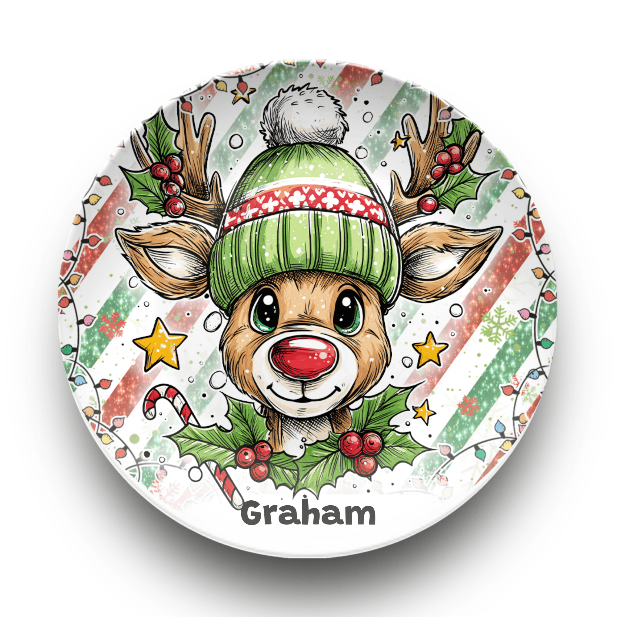 Reindeer Pal Plate Plate / Boy Reindeer by Lil Plate Shop