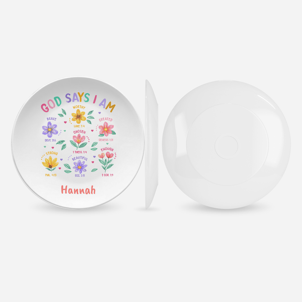 Religious God Says Plate by Lil Plate Shop