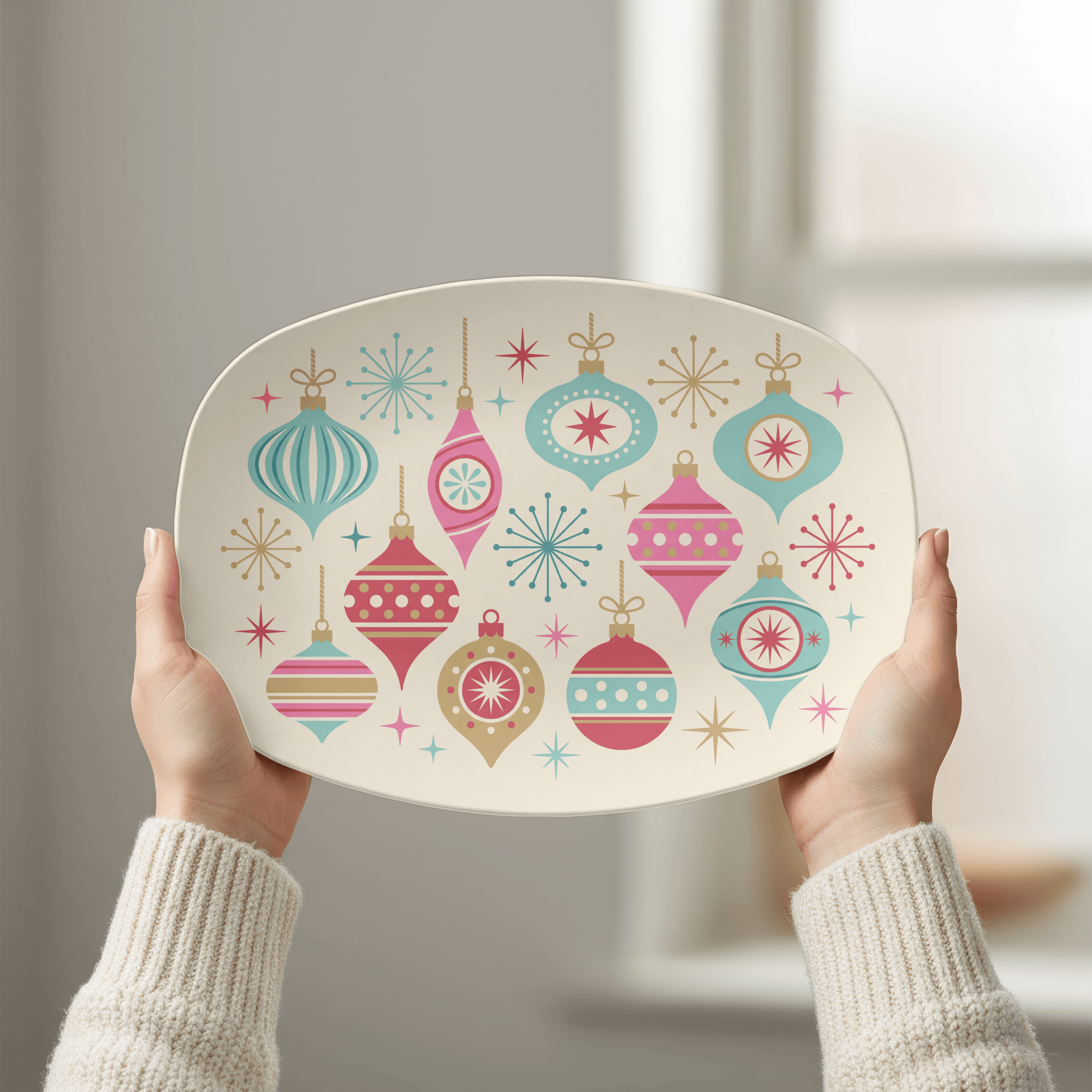 Retro MCM Christmas Ornaments Platter by Lil Plate Shop