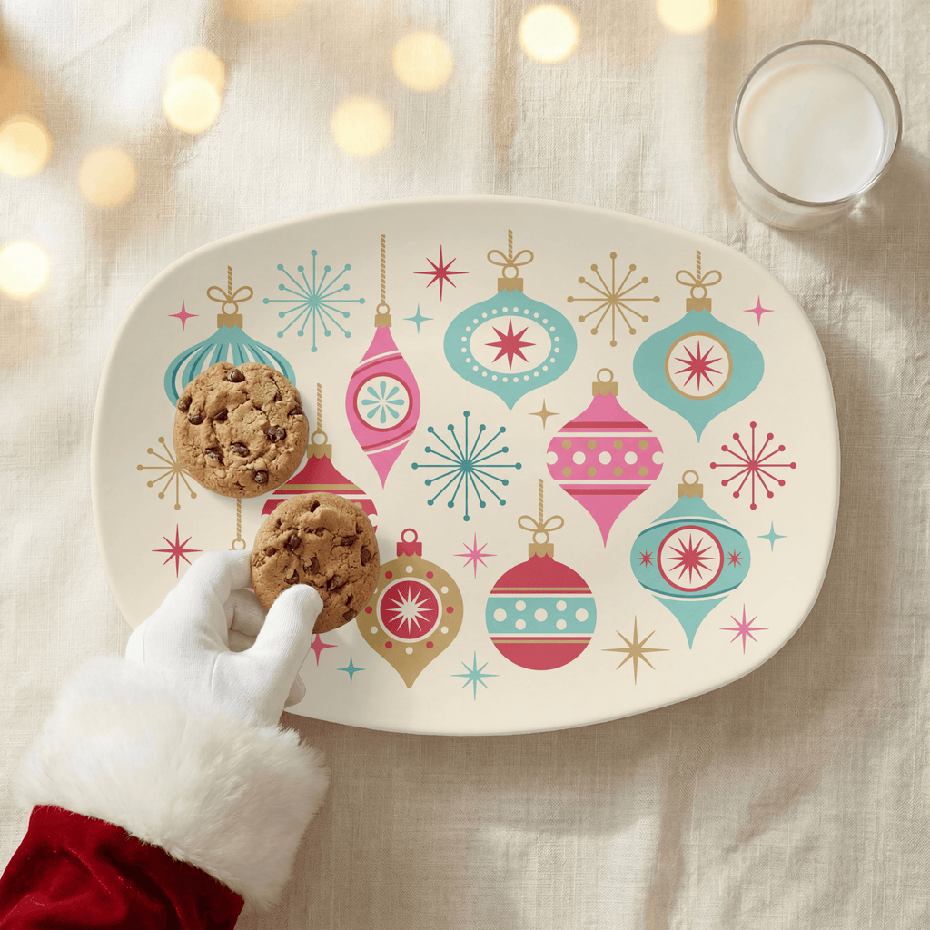 Retro MCM Christmas Ornaments Platter by Lil Plate Shop