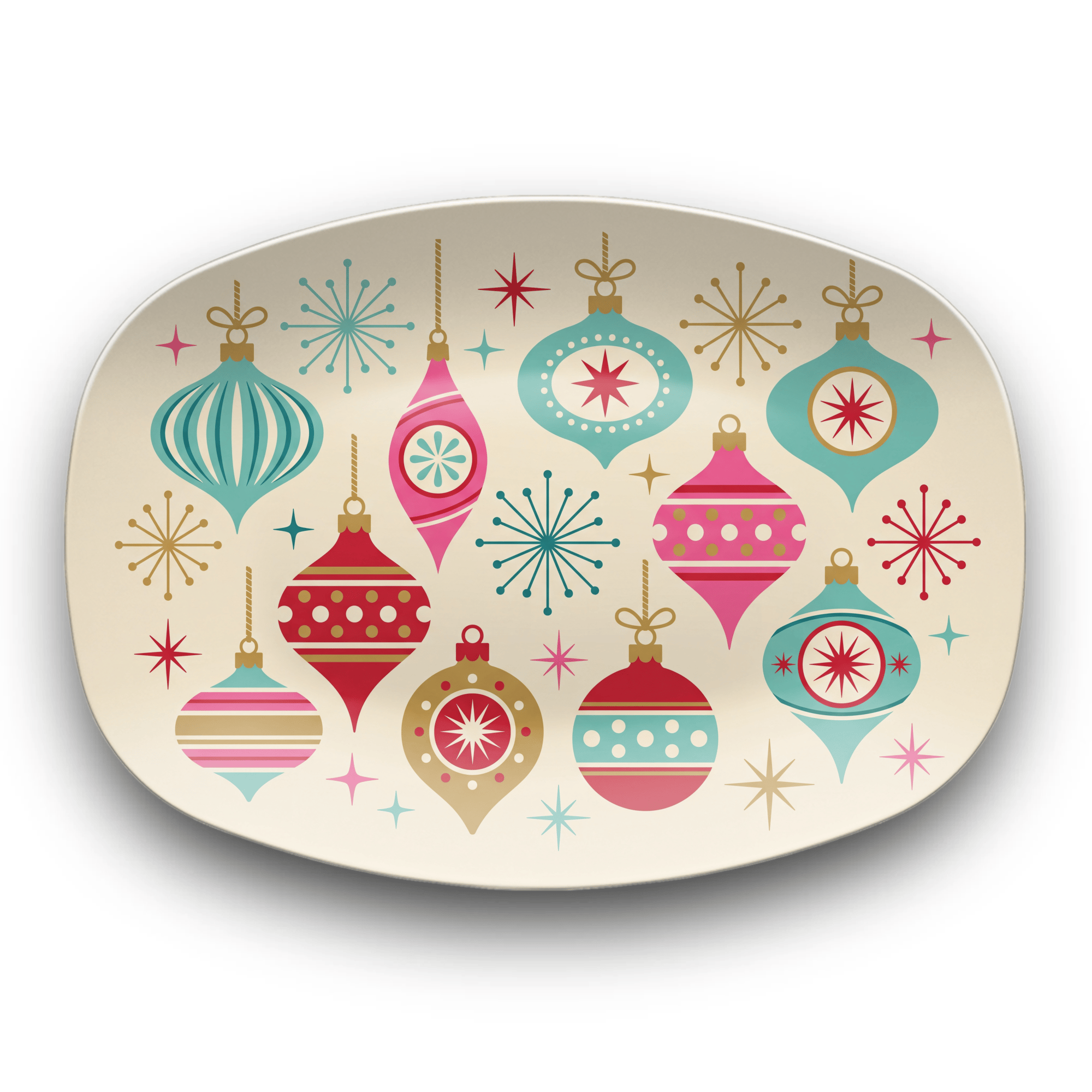 Retro MCM Christmas Ornaments Platter Platter by Lil Plate Shop