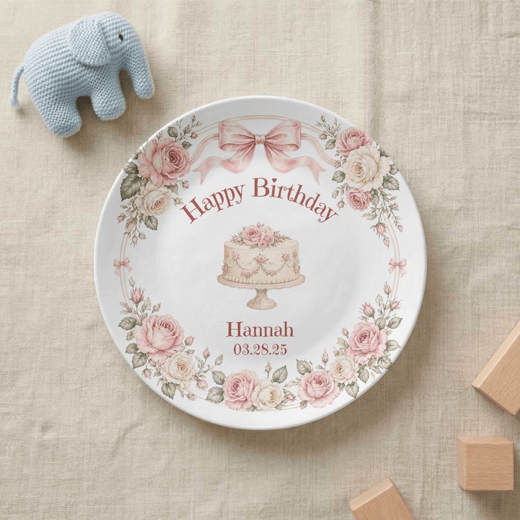 Rose Coquette Birthday Plate by Lil Plate Shop