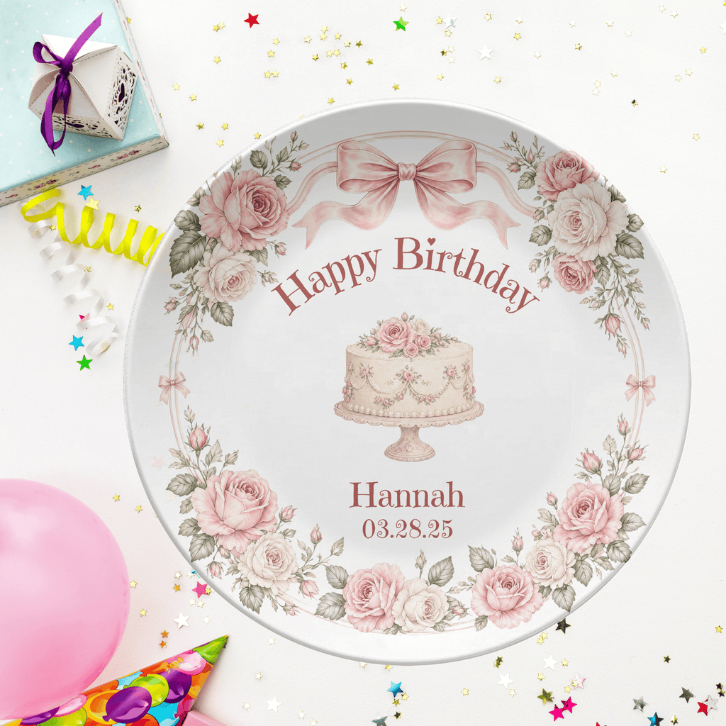 Rose Coquette Birthday Plate by Lil Plate Shop