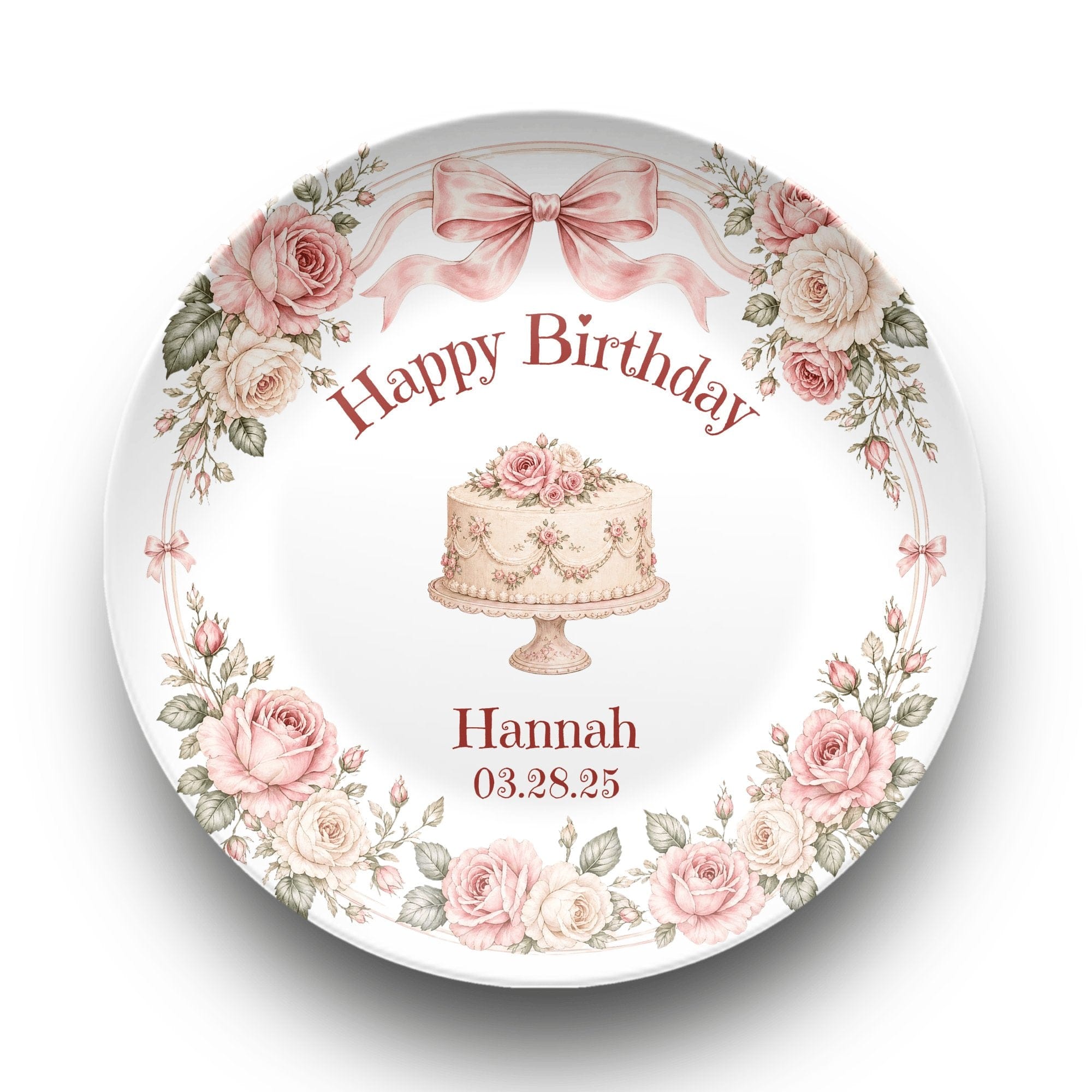 Rose Coquette Birthday Plate by Lil Plate Shop