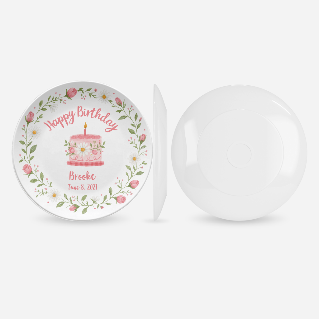 Rose Floral Birthday Plate by Lil Plate Shop