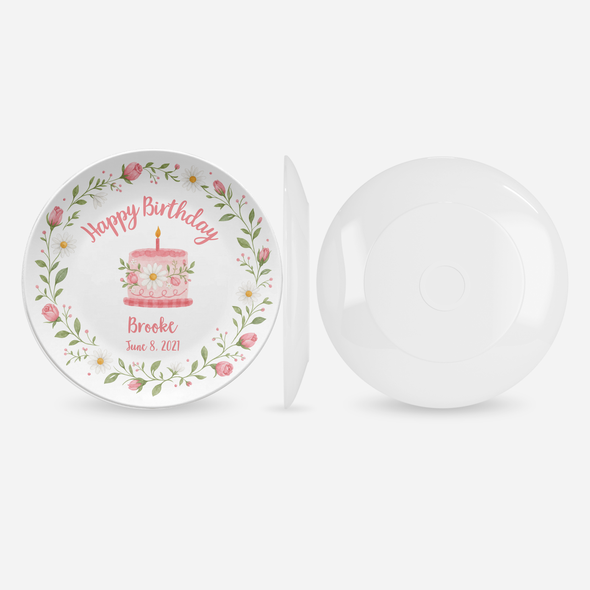 Rose Floral Birthday Plate by Lil Plate Shop