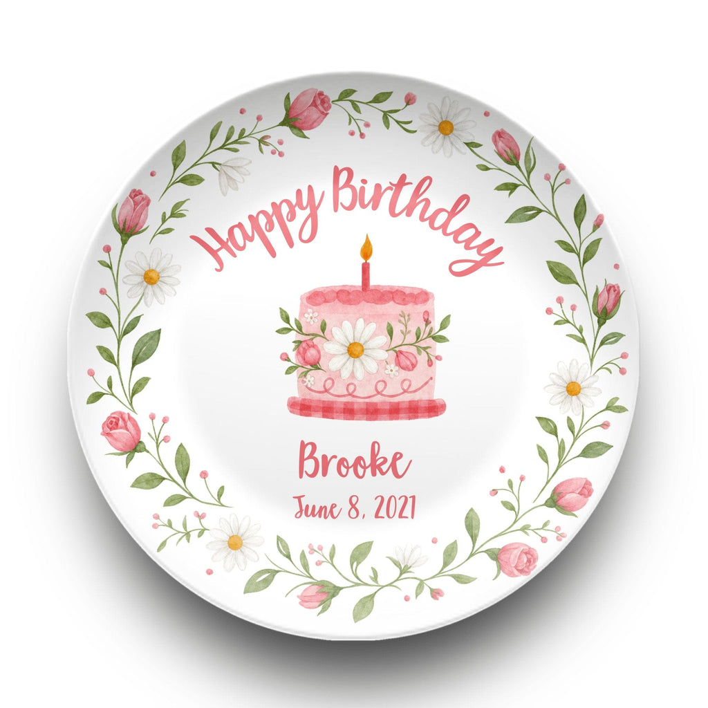 Rose Floral Birthday Plate by Lil Plate Shop