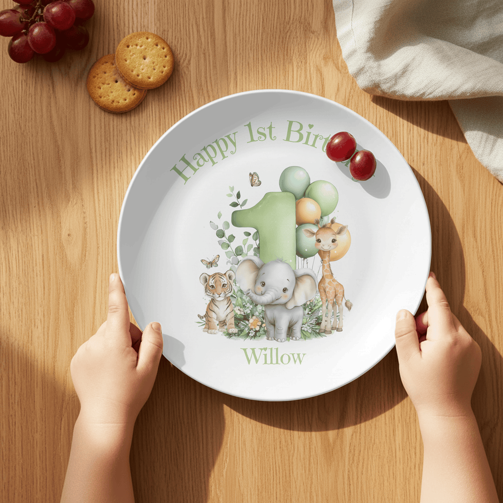 Safari Animal First Birthday Plate by Lil Plate Shop