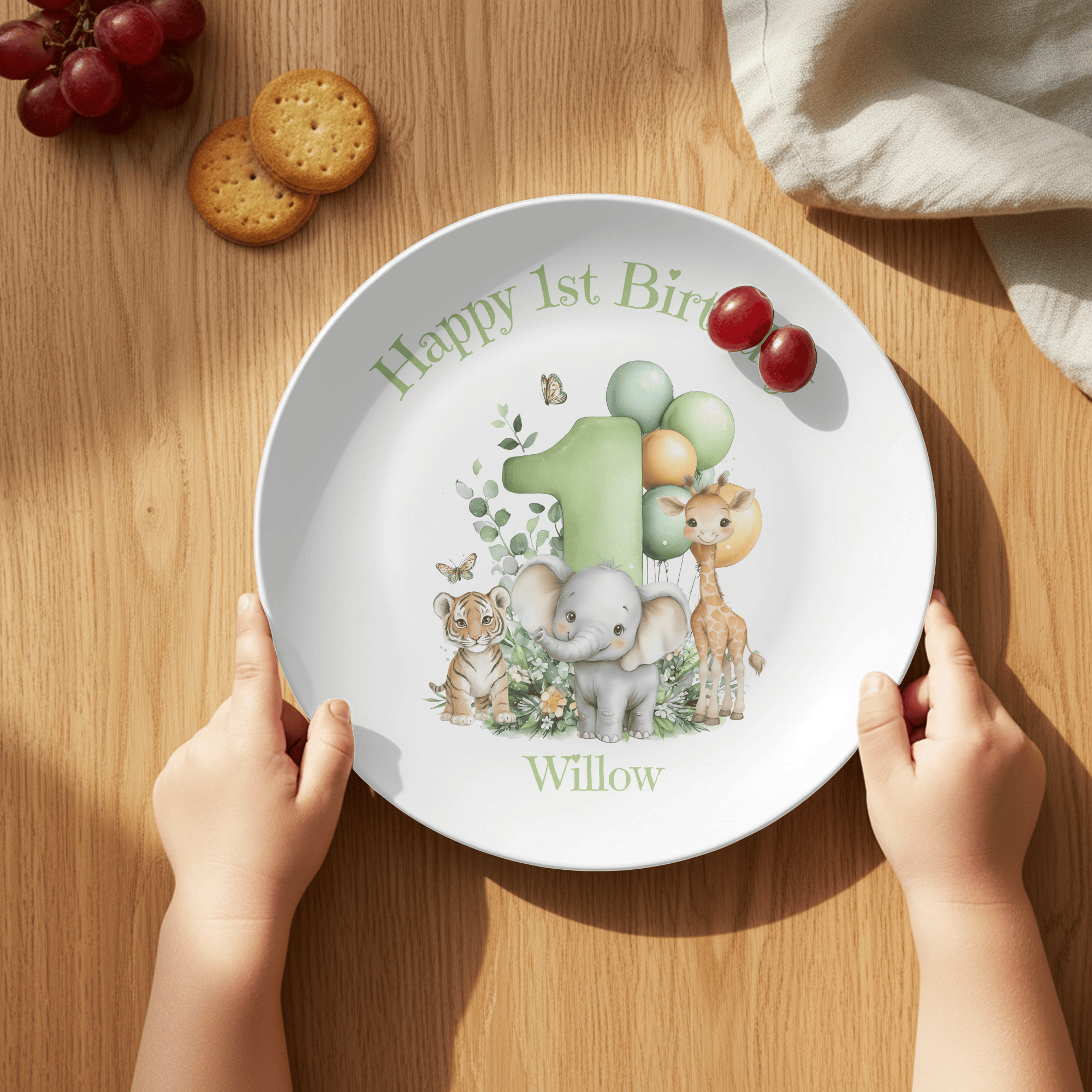 Safari Animal First Birthday Plate by Lil Plate Shop