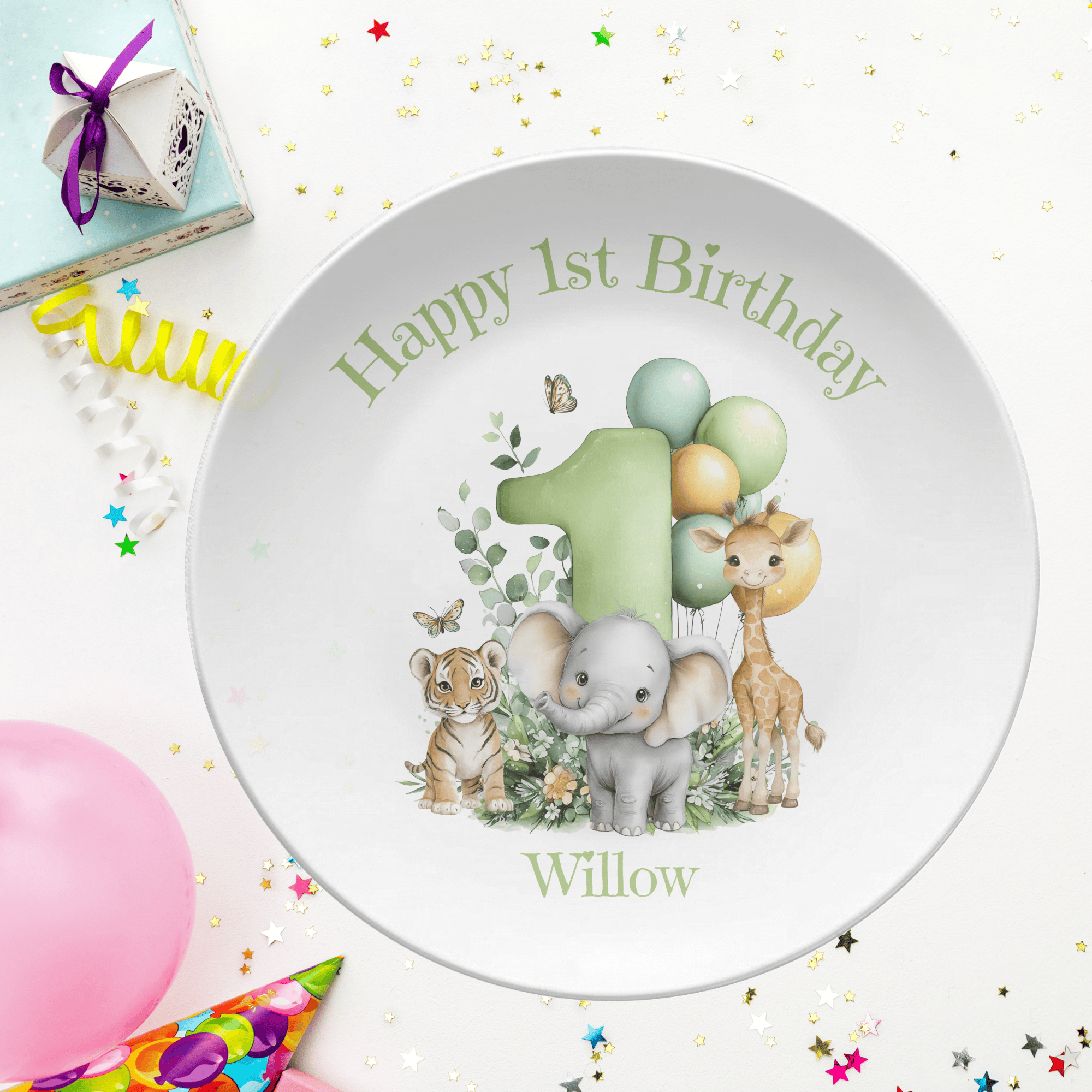 Safari Animal First Birthday Plate by Lil Plate Shop