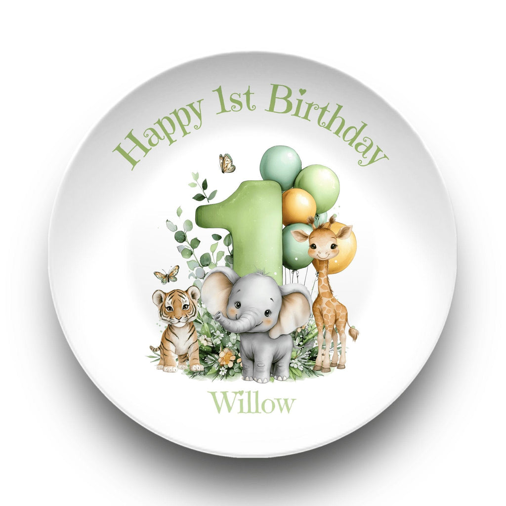 Safari Animal First Birthday Plate by Lil Plate Shop