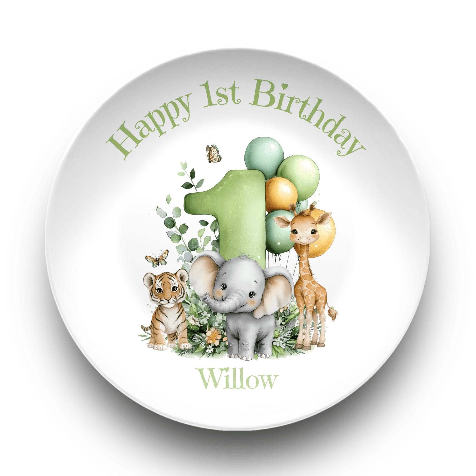 Safari Animal First Birthday Plate by Lil Plate Shop