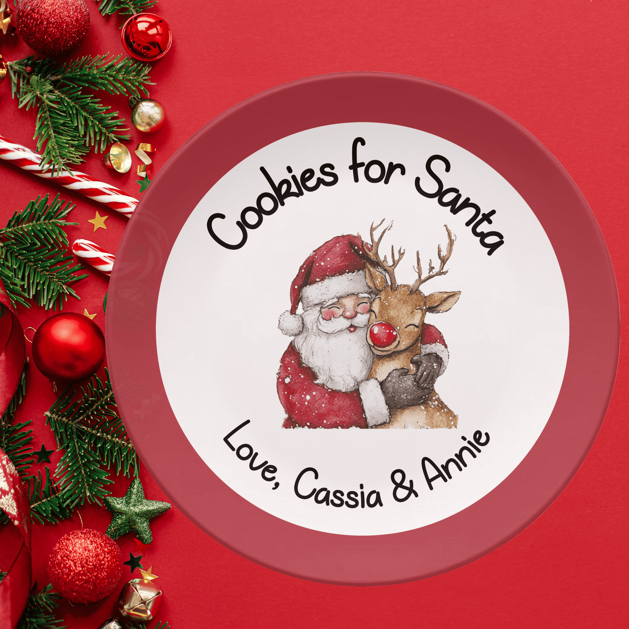 Santa Rudolph Cookies for Santa Plate by Lil Plate Shop