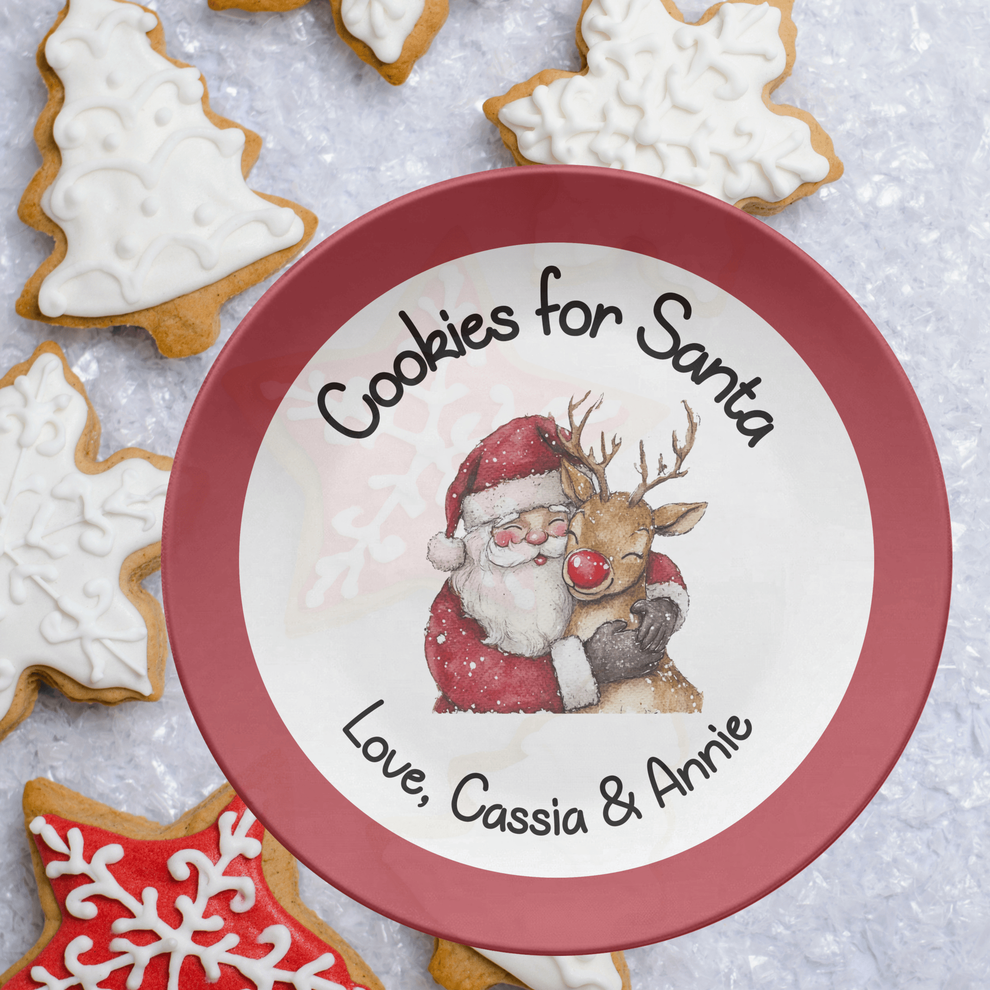 Santa Rudolph Cookies for Santa Plate by Lil Plate Shop