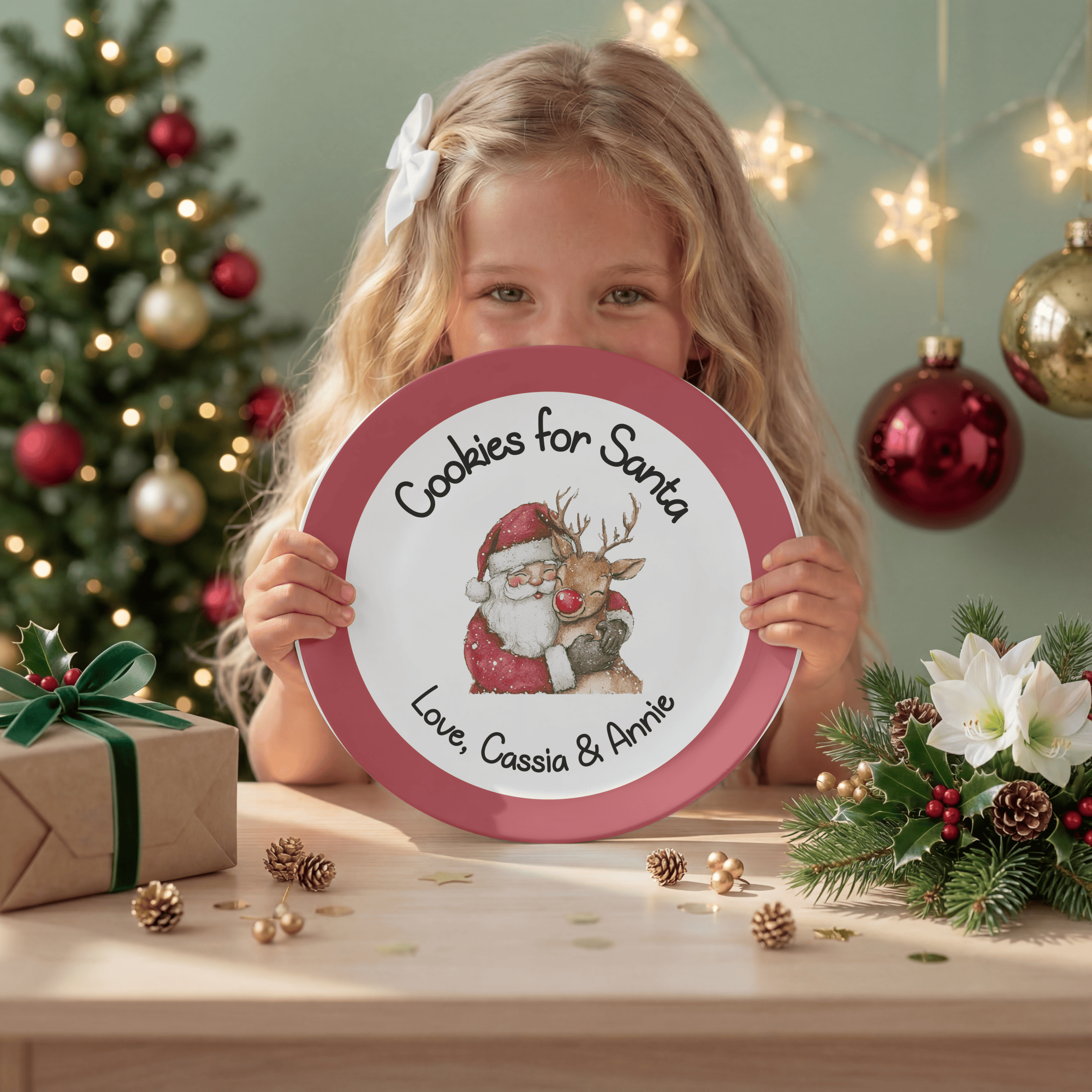 Santa Rudolph Cookies for Santa Plate by Lil Plate Shop