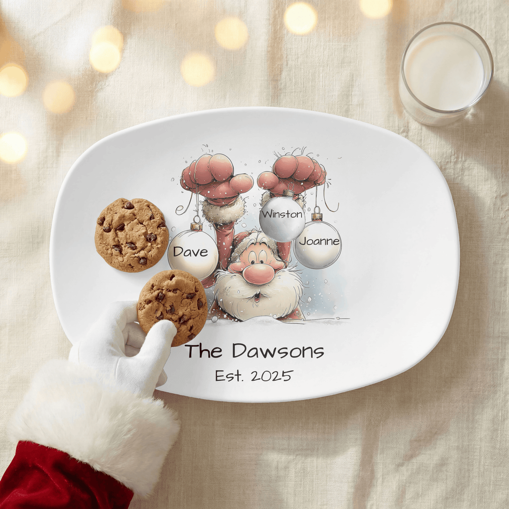 Santa's Family Christmas Ball Platter by Lil Plate Shop