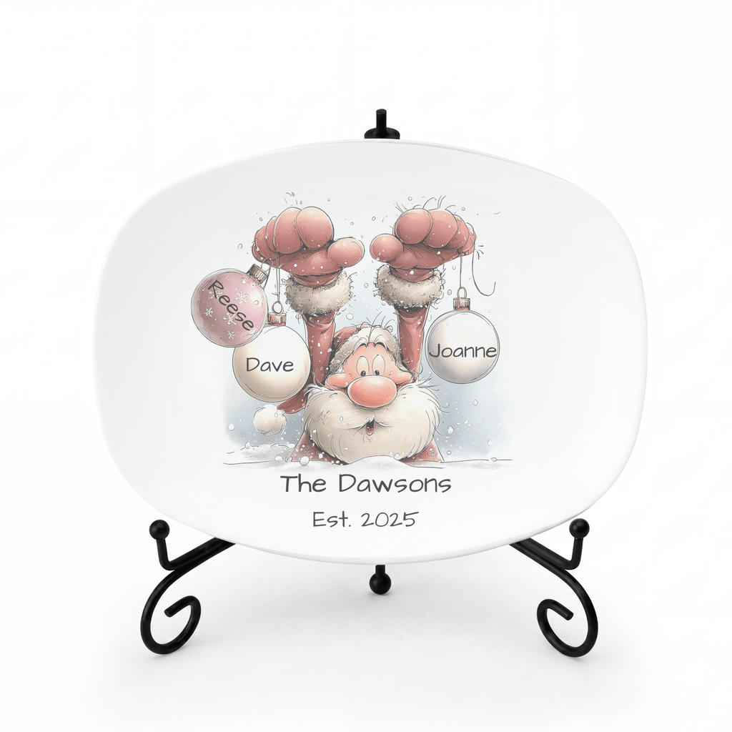 Santa's Family Christmas Ball Platter by Lil Plate Shop