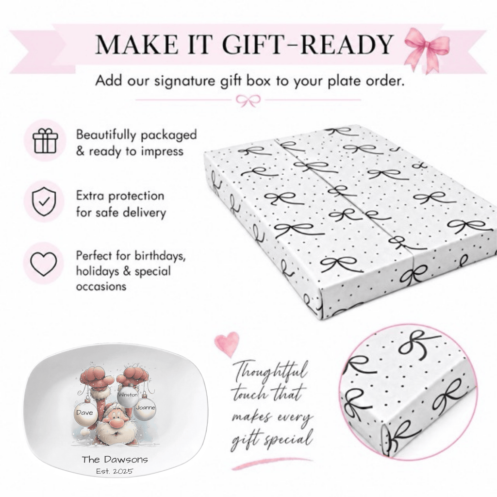 Santa's Family Christmas Ball Platter by Lil Plate Shop