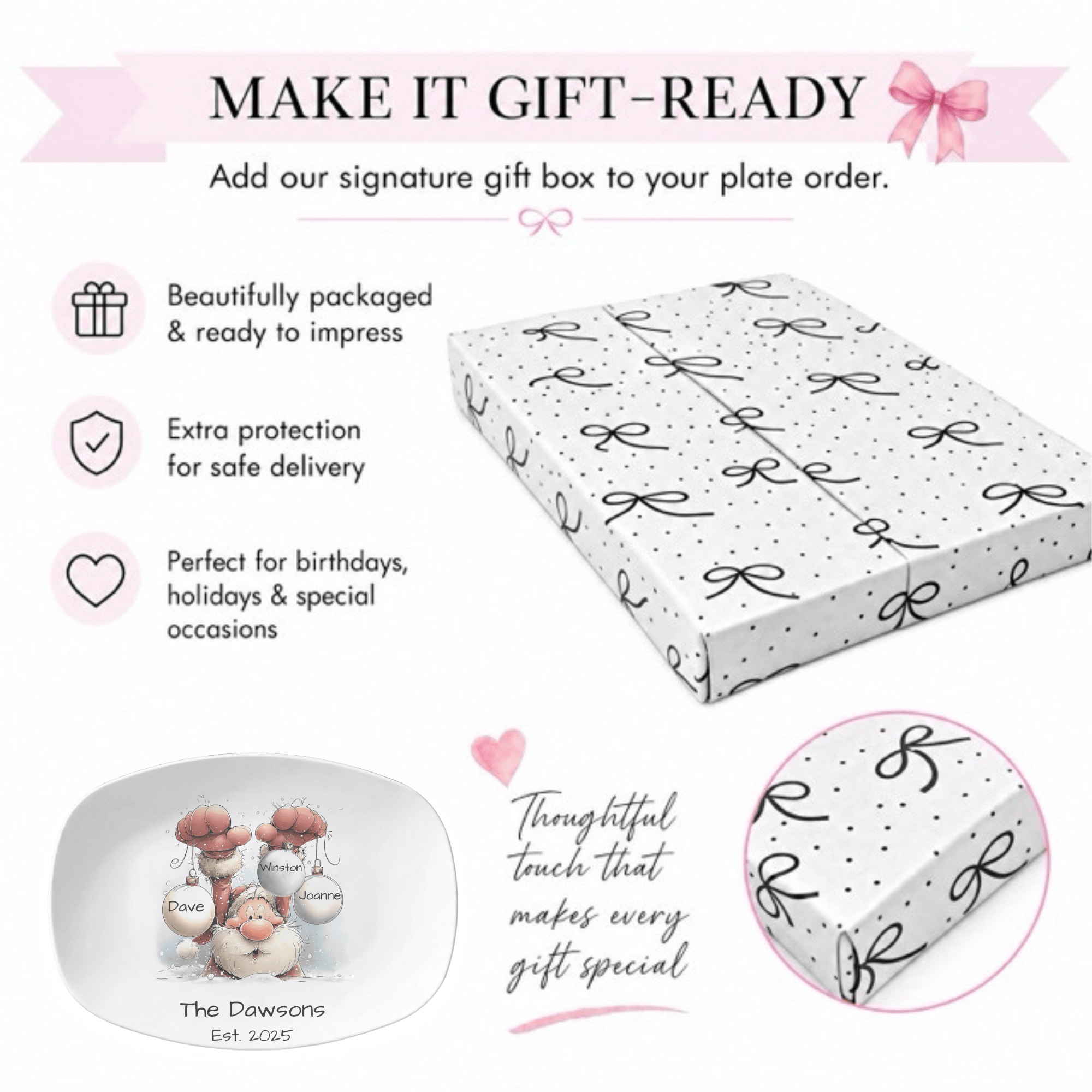 Santa's Family Christmas Ball Platter by Lil Plate Shop