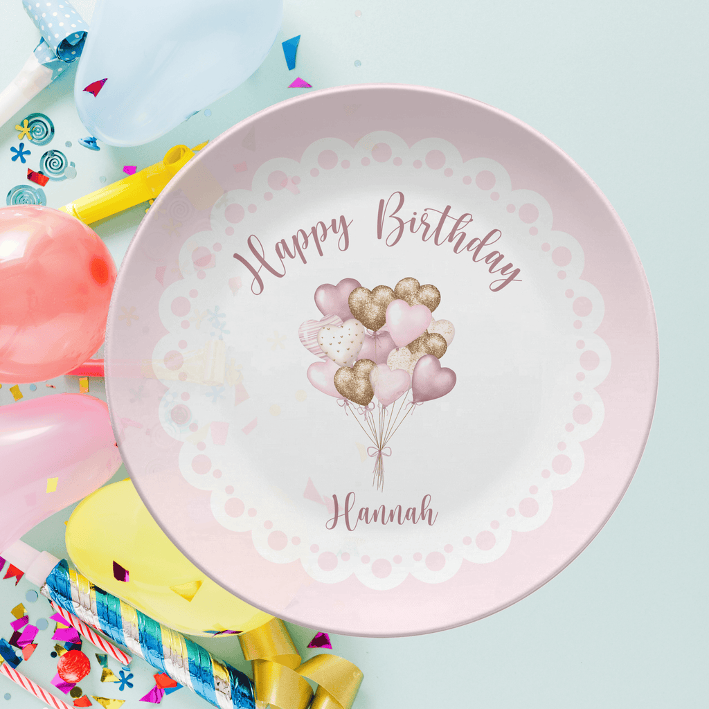 Scalloped Heart Balloon Birthday Plate by Lil Plate Shop