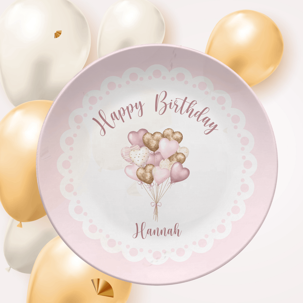 Scalloped Heart Balloon Birthday Plate by Lil Plate Shop