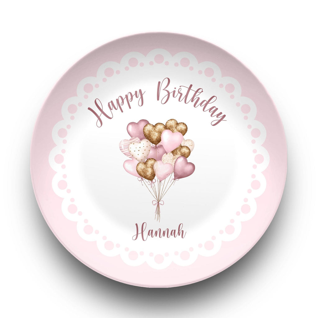 Scalloped Heart Balloon Birthday Plate by Lil Plate Shop