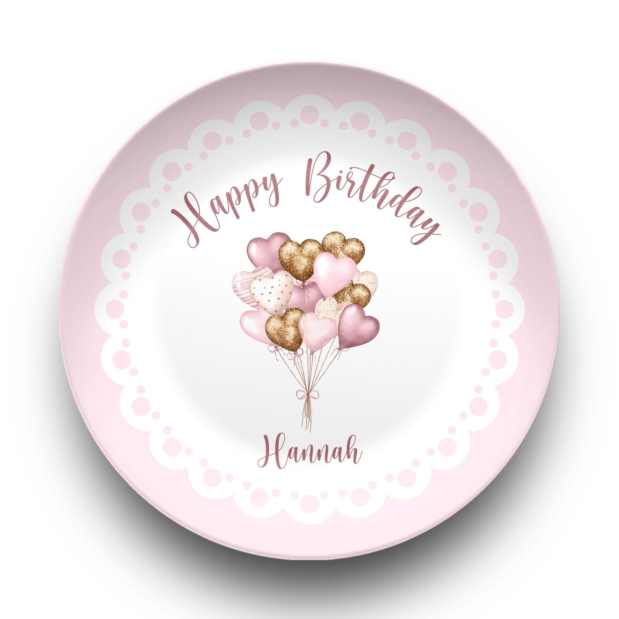 Scalloped Heart Balloon Birthday Plate by Lil Plate Shop