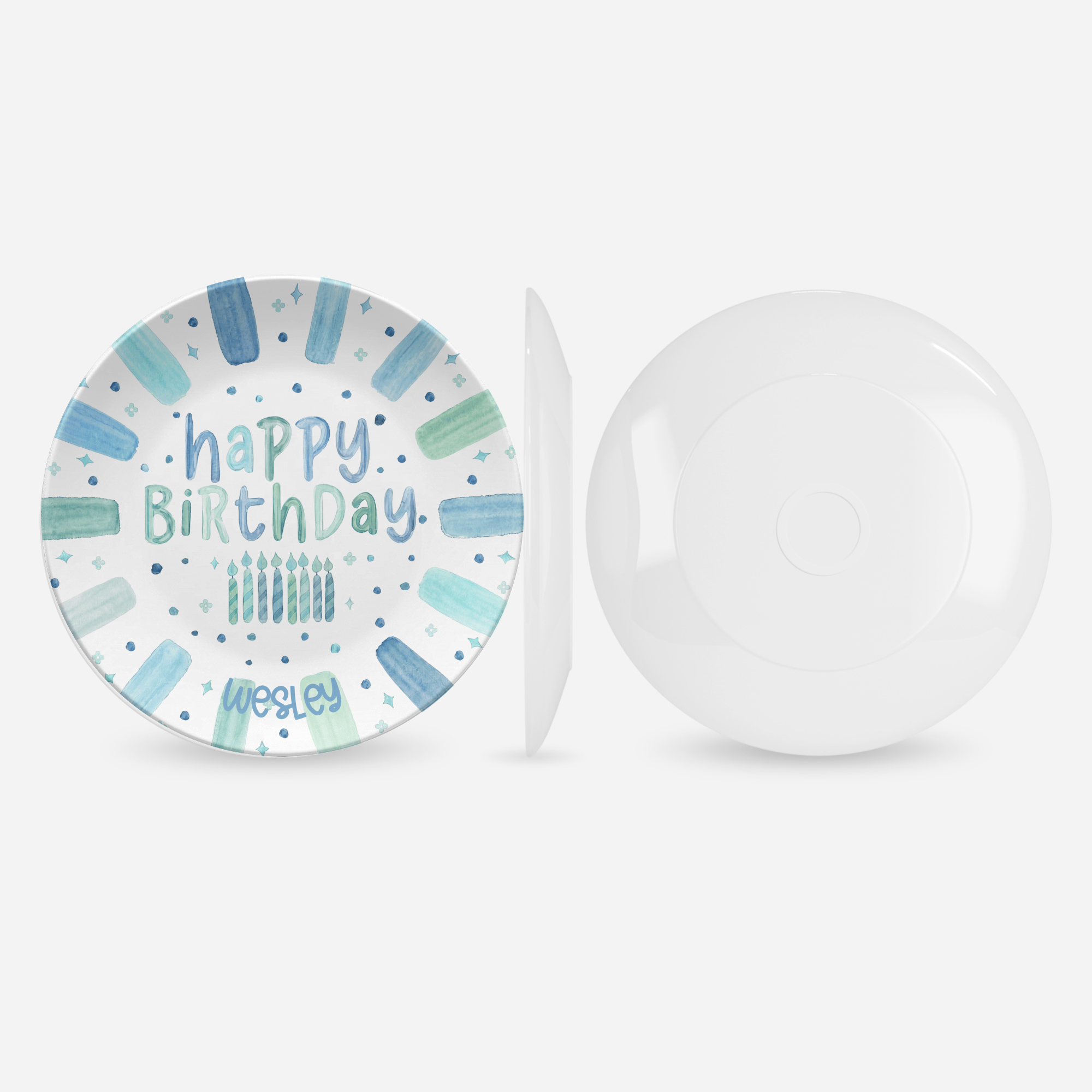 Shades of Blue Birthday Plate by Lil Plate Shop