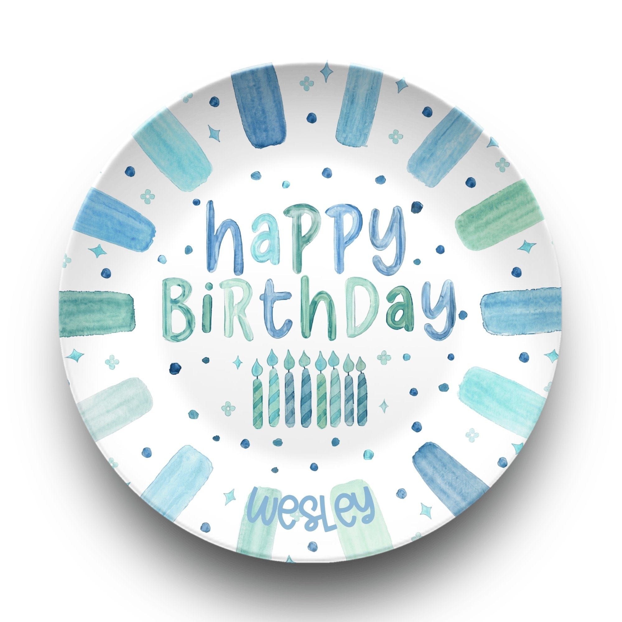 Shades of Blue Birthday Plate by Lil Plate Shop