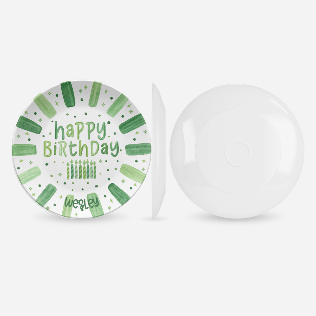 Shades of Green Birthday Plate by Lil Plate Shop