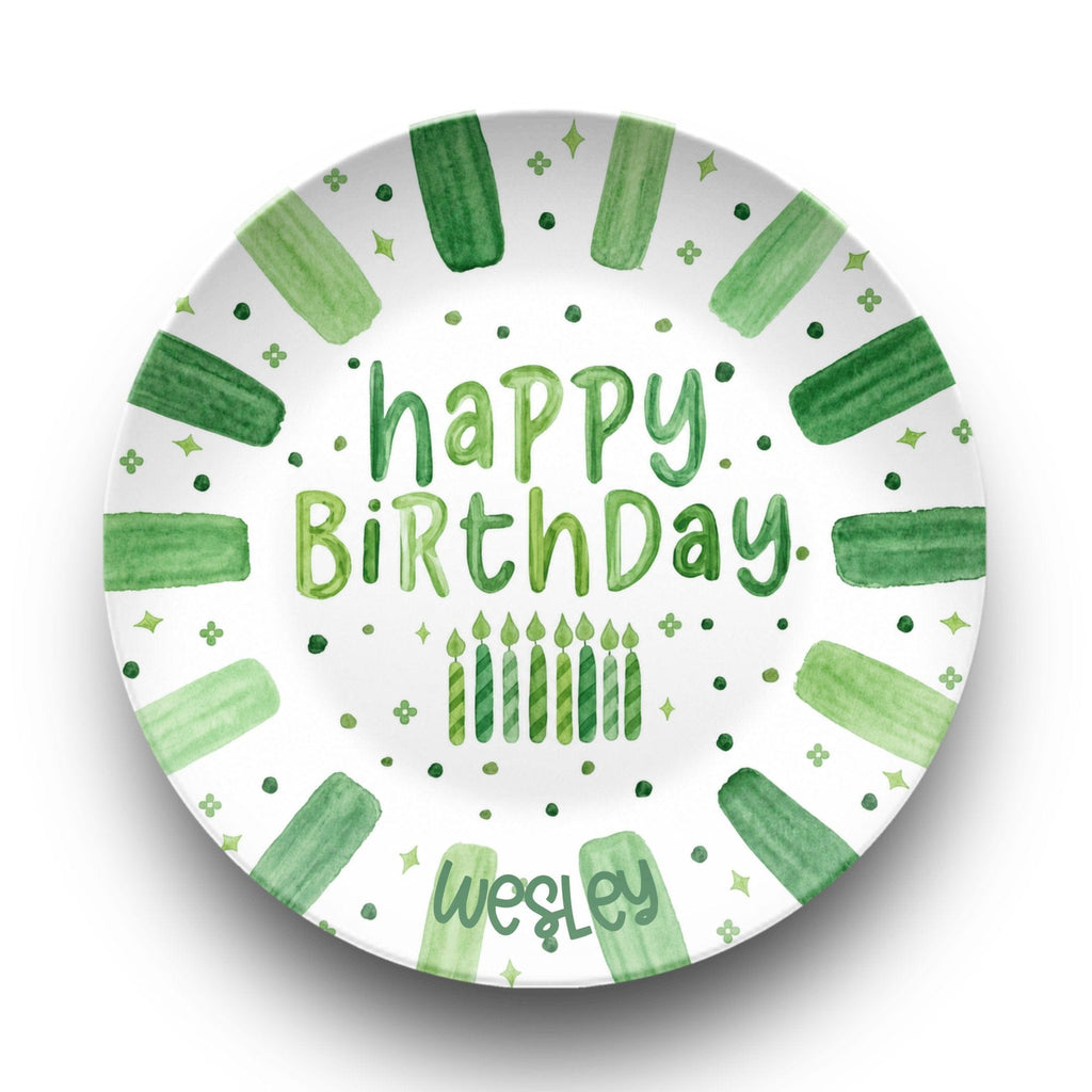 Shades of Green Birthday Plate by Lil Plate Shop