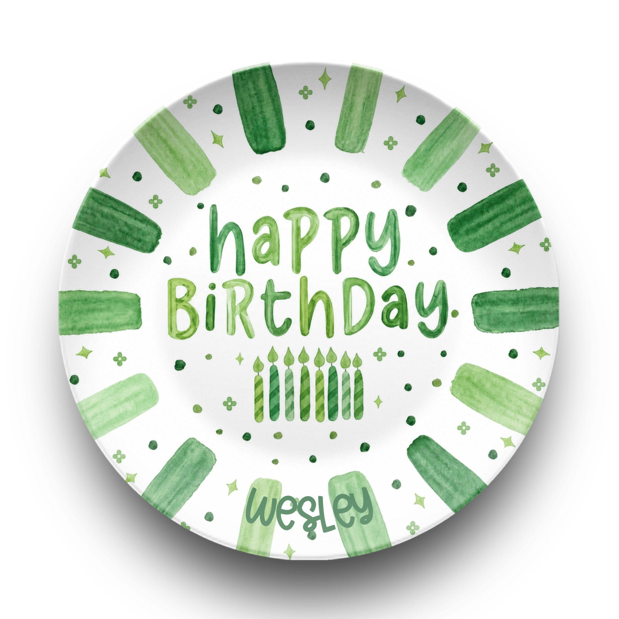 Shades of Green Birthday Plate by Lil Plate Shop
