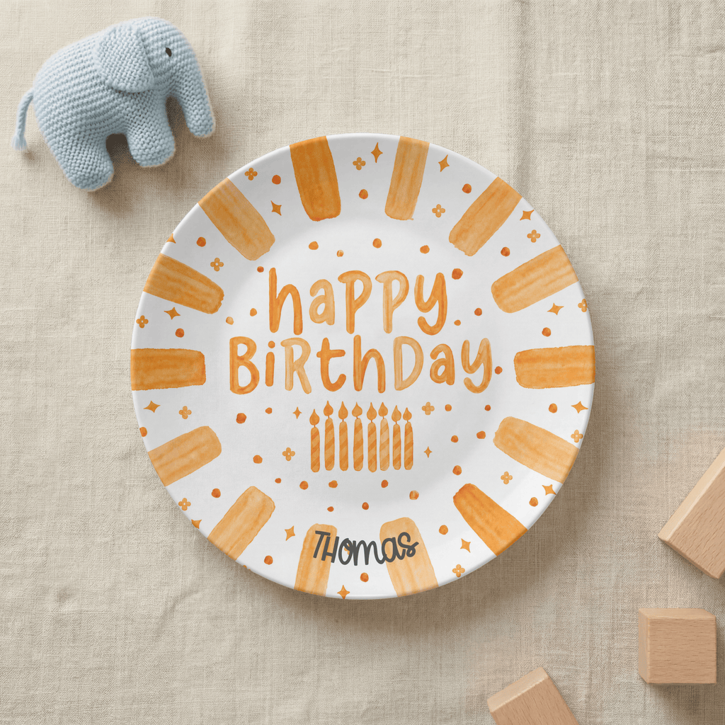 Shades of Orange Birthday Plate by Lil Plate Shop