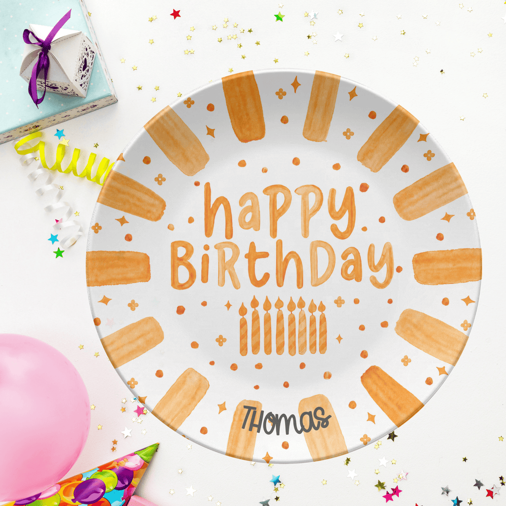 Shades of Orange Birthday Plate by Lil Plate Shop