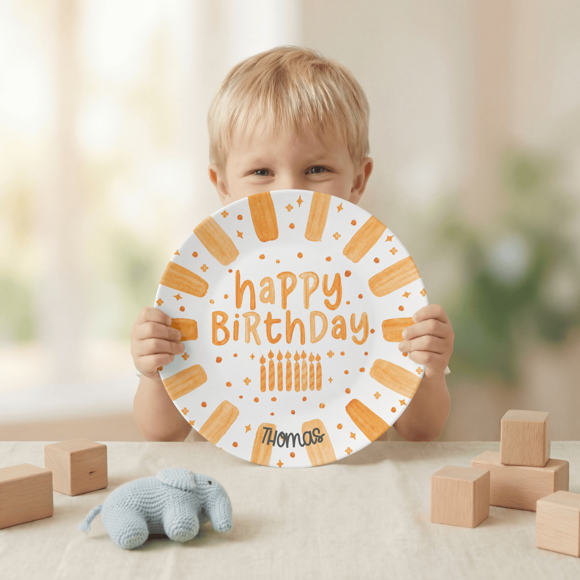 Shades of Orange Birthday Plate by Lil Plate Shop
