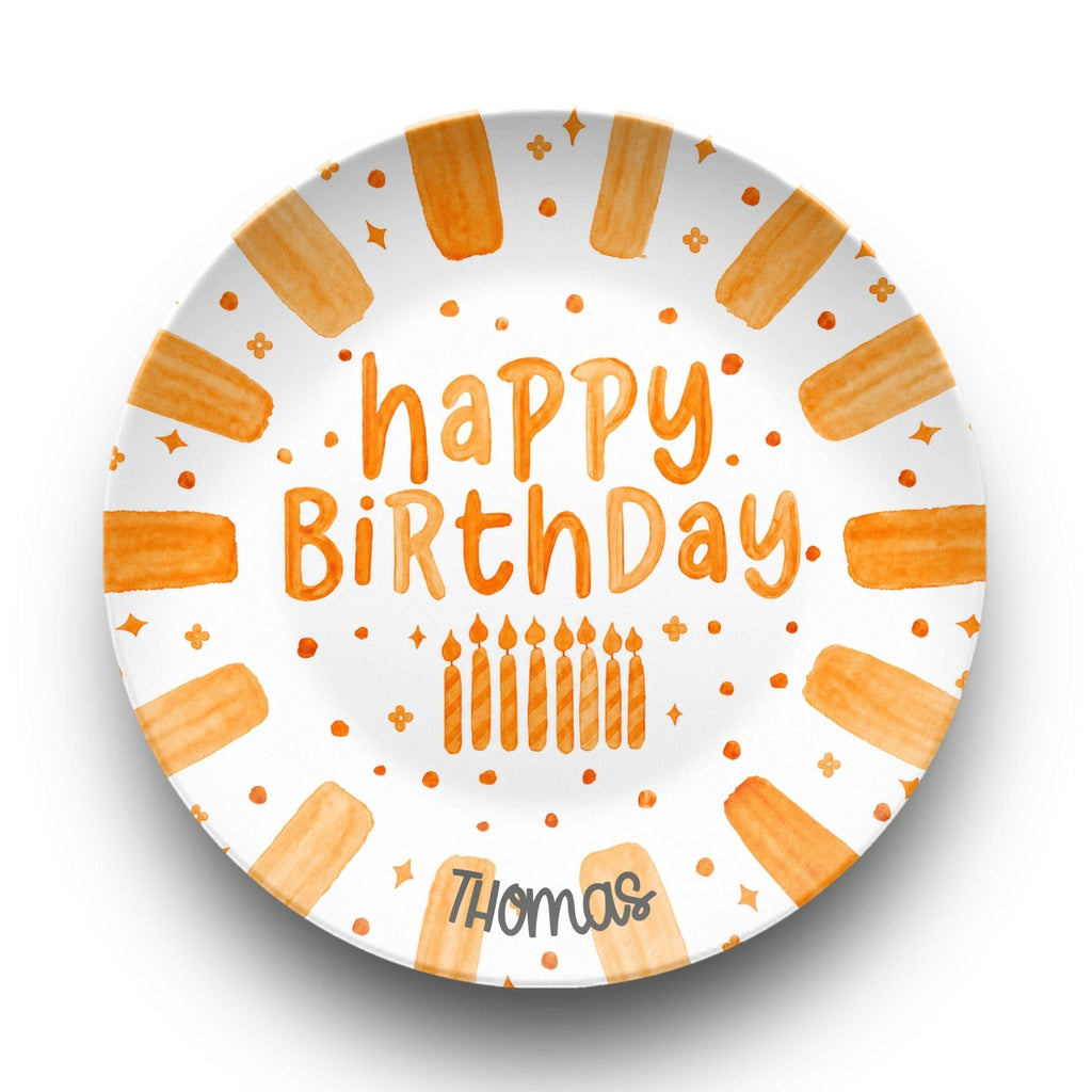Shades of Orange Birthday Plate by Lil Plate Shop